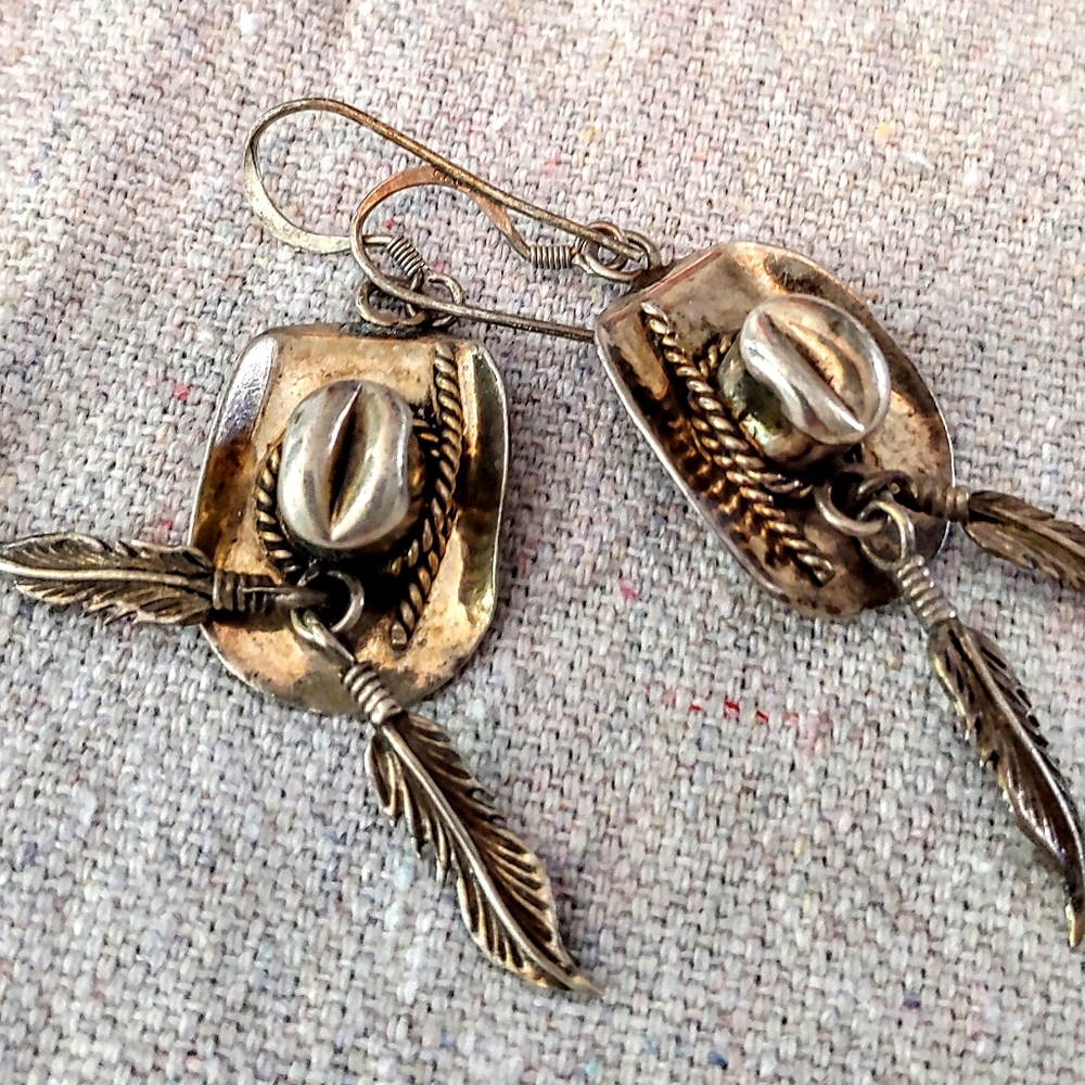 Sterling Silver Hat Earrings